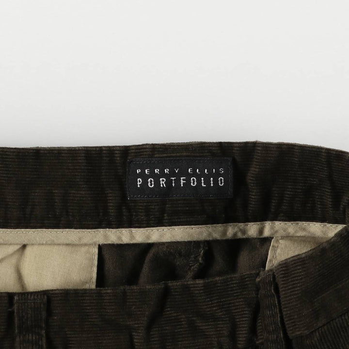 Perry Ellis PERRY ELLIS PORTFOLIO Corduroy Pants Men's Size W36 (Two-pleat) cotton brown type Vintage Second Hand