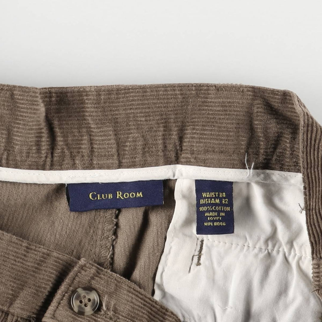 CLUB ROOM Two-pleat Corduroy Pants Men's Size 36 cotton brown type Vintage Second Hand