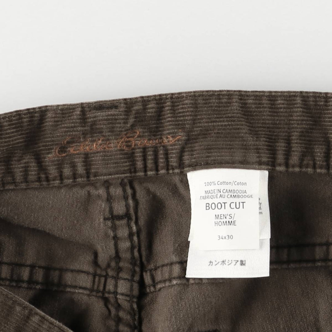 Eddie Bauer Bootcut Corduroy Pants, Men's, Size W34 cotton brown type Vintage Second Hand