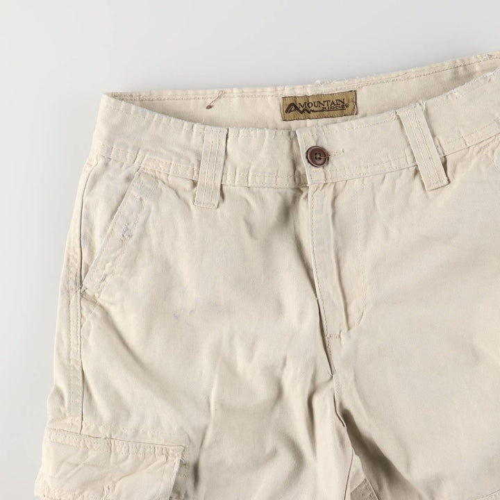 MOUNTAIN RIDGE Cargo Shorts, Women's XL (W31) cotton Beige type Vintage Second Hand