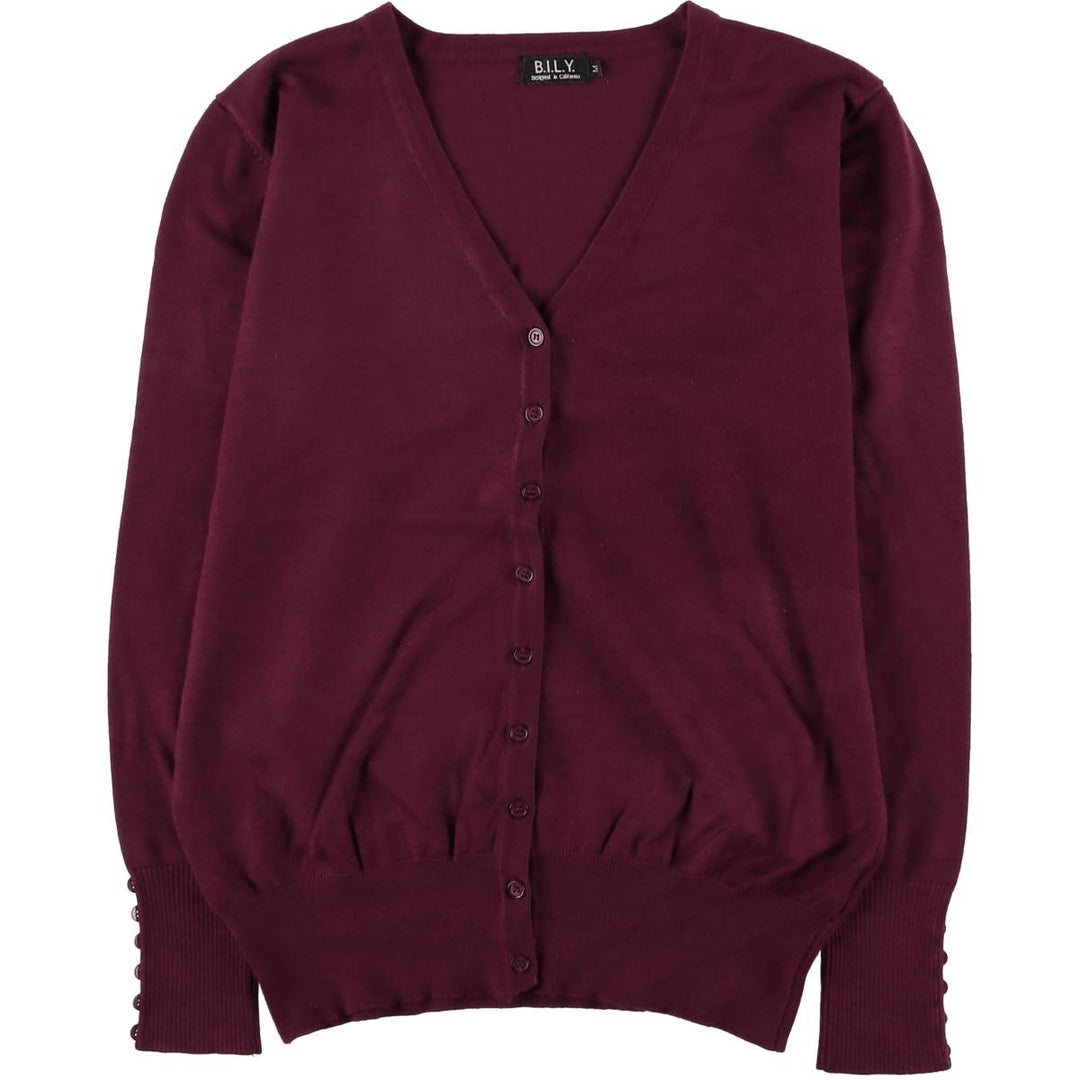 BILY knit cardigan, women's size M Viscose wine-red Vintage Second Hand