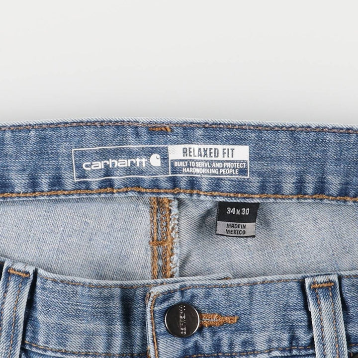 Carhartt Relaxed Fit Tapered Denim Pants for Men, W35 cotton blue type Vintage Second Hand