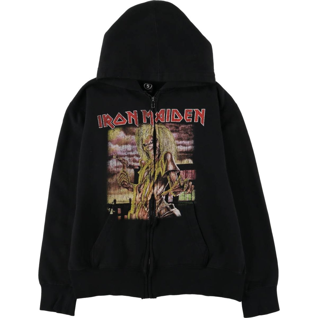 2000'S IRON MAIDEN Band Sweatshirt Full Zip Hoodie Men's Size Small cotton black type Vintage Second Hand