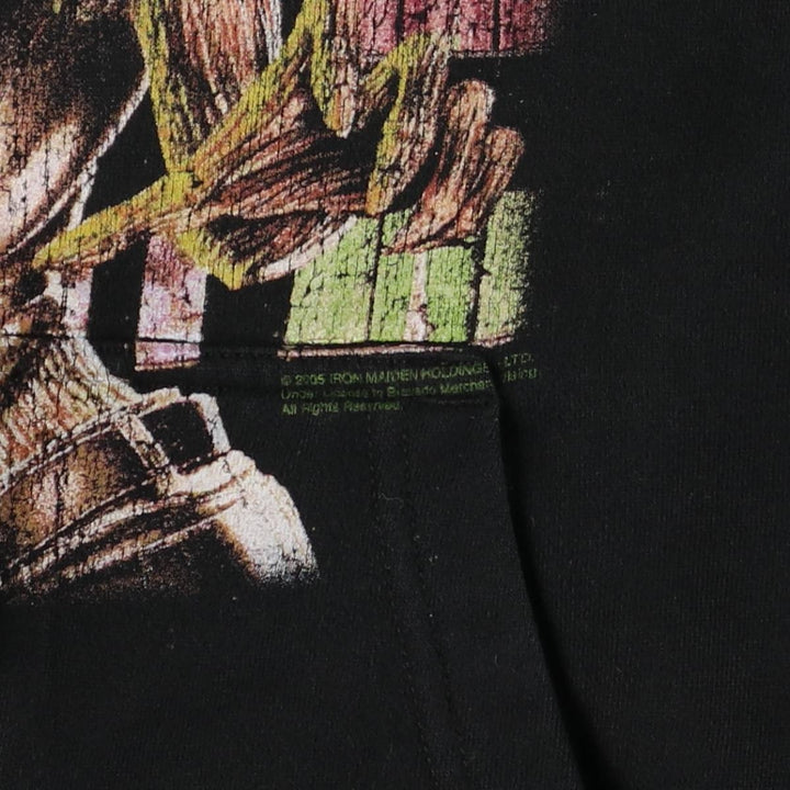 2000'S IRON MAIDEN Band Sweatshirt Full Zip Hoodie Men's Size Small cotton black type Vintage Second Hand