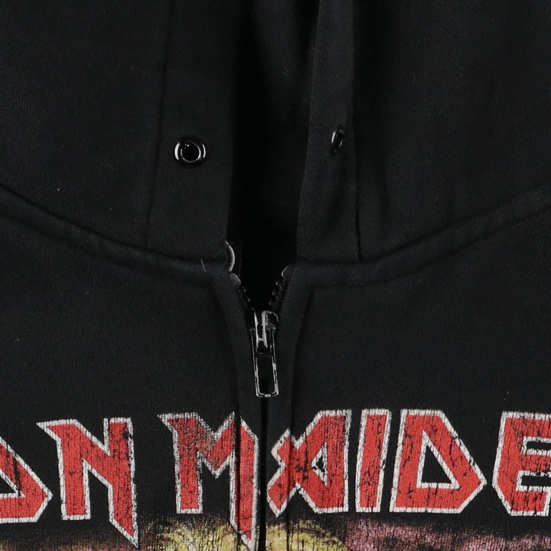 2000'S IRON MAIDEN Band Sweatshirt Full Zip Hoodie Men's Size Small cotton black type Vintage Second Hand