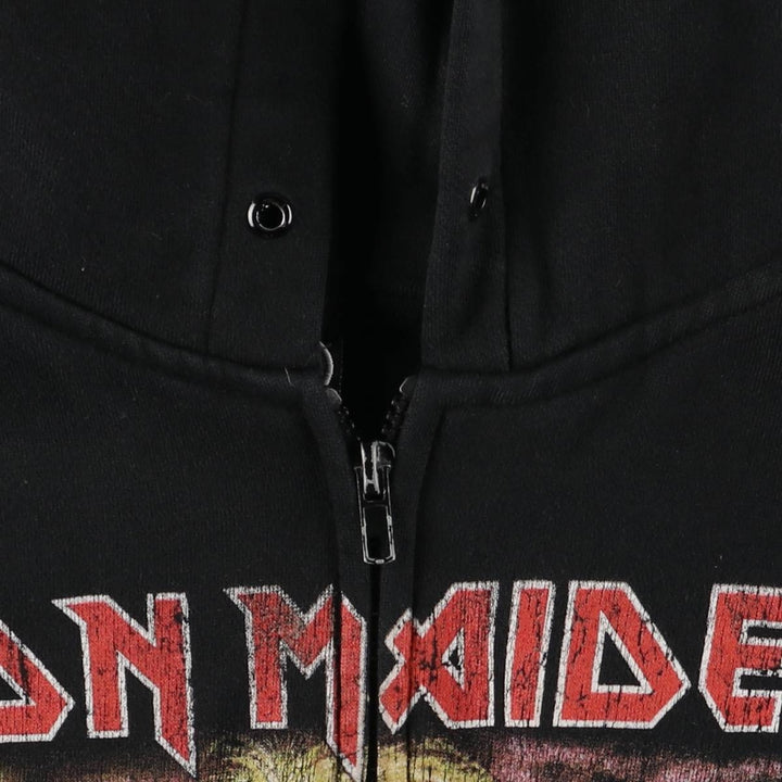 2000'S IRON MAIDEN Band Sweatshirt Full Zip Hoodie Men's Size Small cotton black type Vintage Second Hand