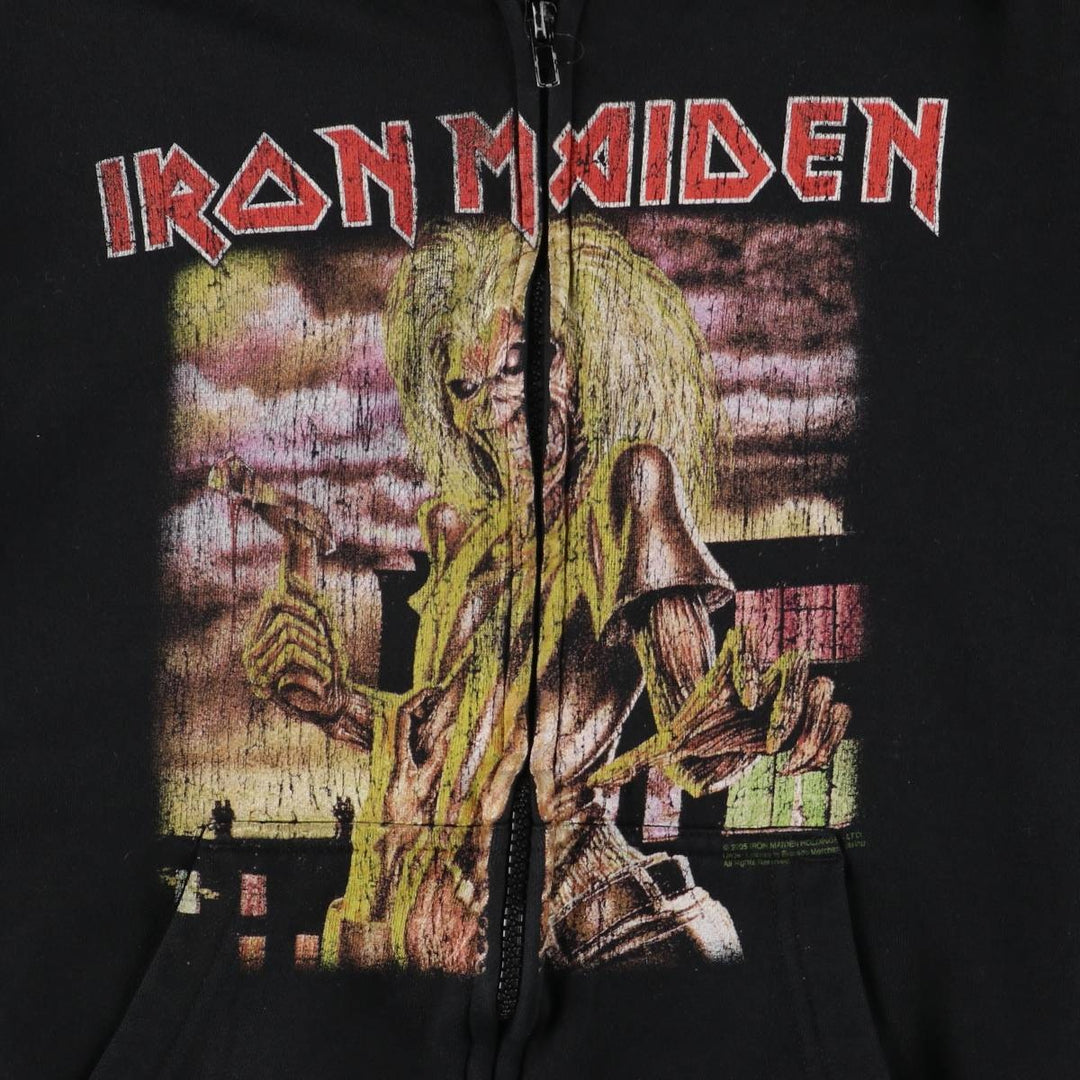 2000'S IRON MAIDEN Band Sweatshirt Full Zip Hoodie Men's Size Small cotton black type Vintage Second Hand