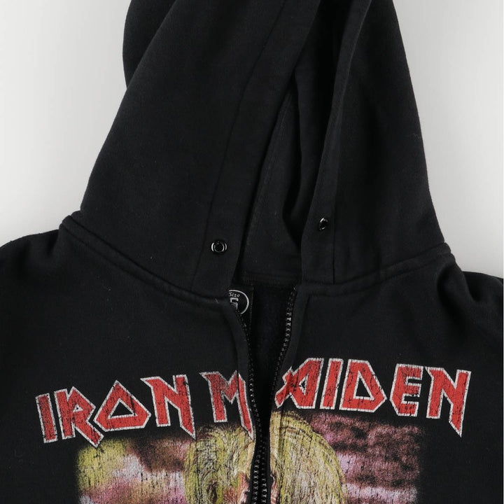 2000'S IRON MAIDEN Band Sweatshirt Full Zip Hoodie Men's Size Small cotton black type Vintage Second Hand