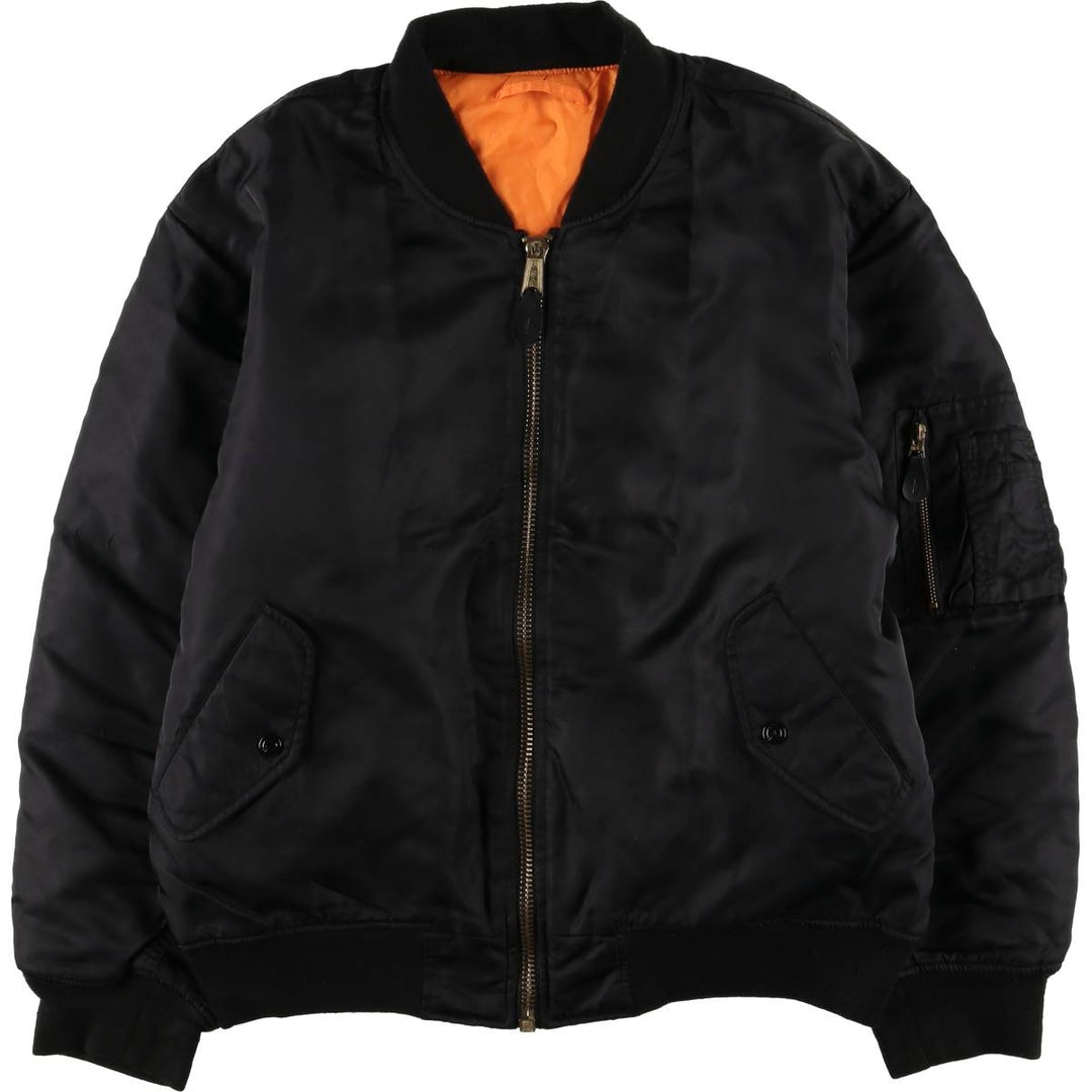FOSTEX GARMENTS MA-1 Type Padded Military Flight Jacket, Men's Size Medium Nylon black type Vintage Second Hand