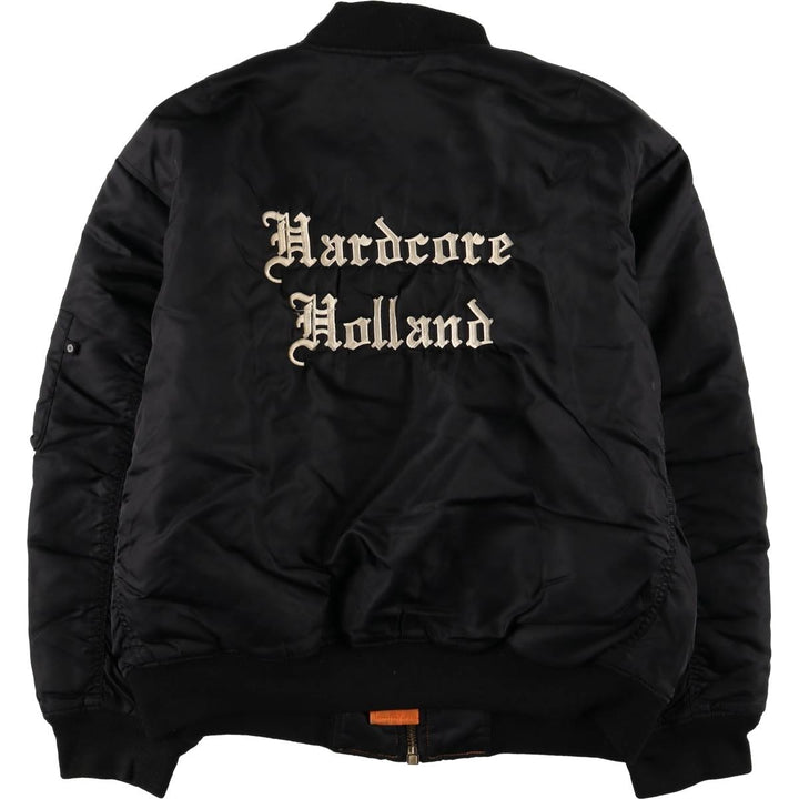 FOSTEX GARMENTS MA-1 Type Padded Military Flight Jacket, Men's Size Medium Nylon black type Vintage Second Hand