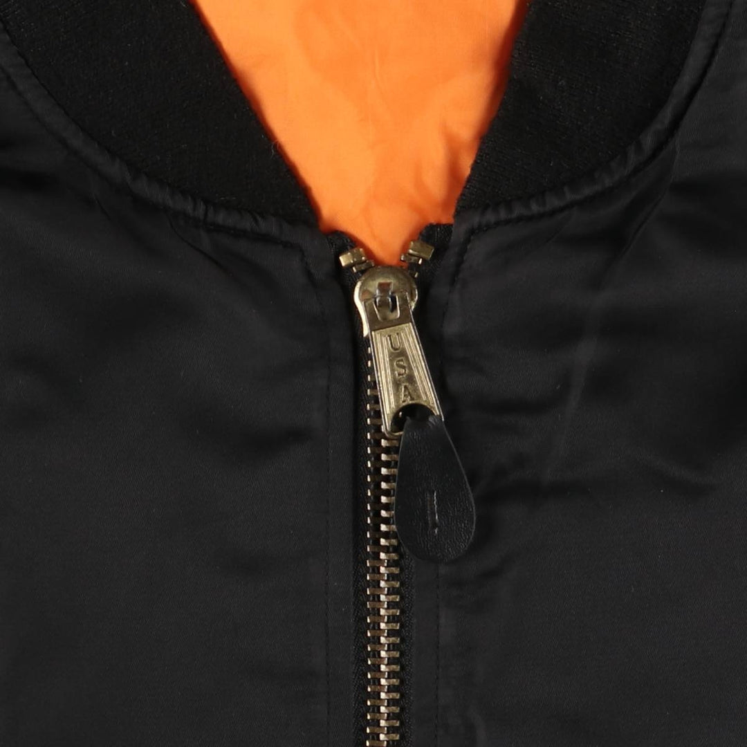 FOSTEX GARMENTS MA-1 Type Padded Military Flight Jacket, Men's Size Medium Nylon black type Vintage Second Hand