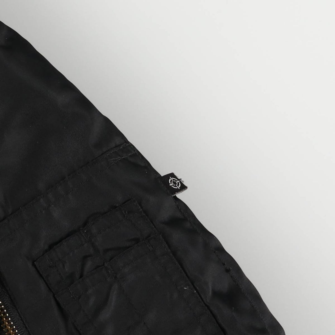 FOSTEX GARMENTS MA-1 Type Padded Military Flight Jacket, Men's Size Medium Nylon black type Vintage Second Hand