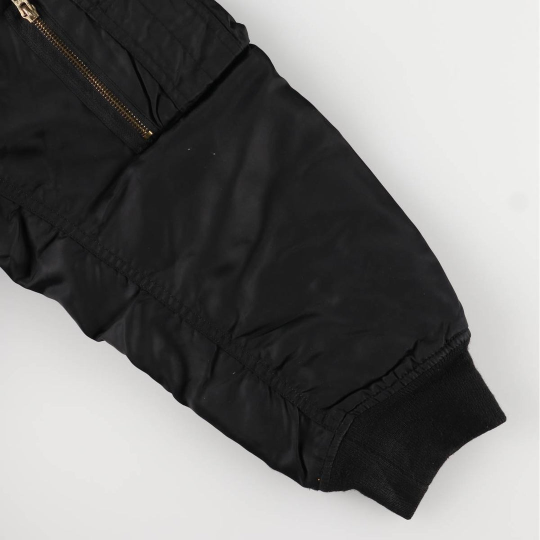 FOSTEX GARMENTS MA-1 Type Padded Military Flight Jacket, Men's Size Medium Nylon black type Vintage Second Hand