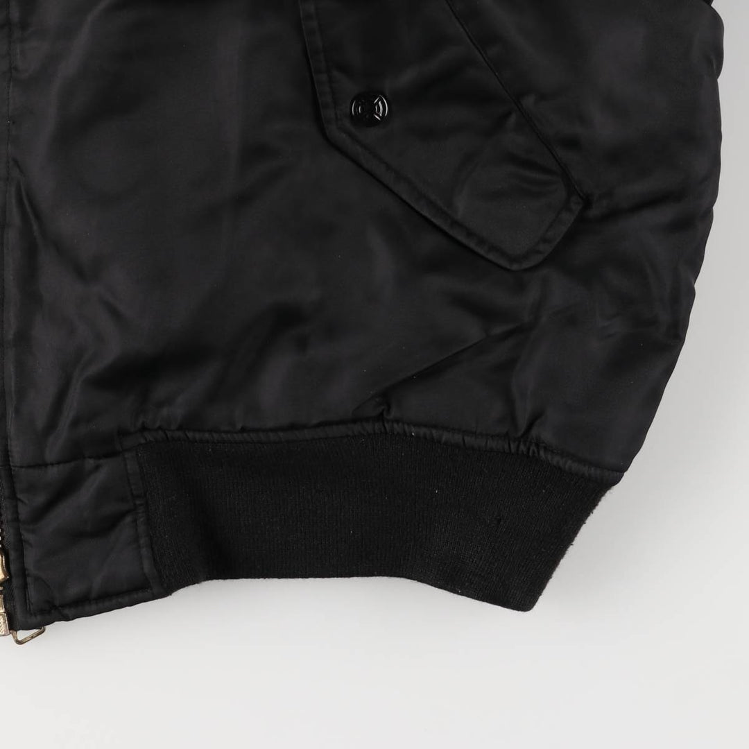 FOSTEX GARMENTS MA-1 Type Padded Military Flight Jacket, Men's Size Medium Nylon black type Vintage Second Hand