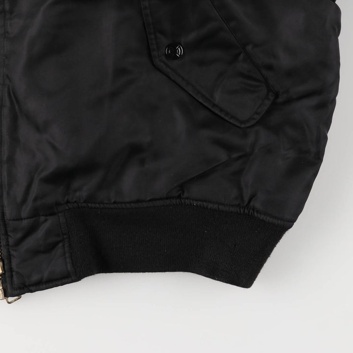 FOSTEX GARMENTS MA-1 Type Padded Military Flight Jacket, Men's Size Medium Nylon black type Vintage Second Hand
