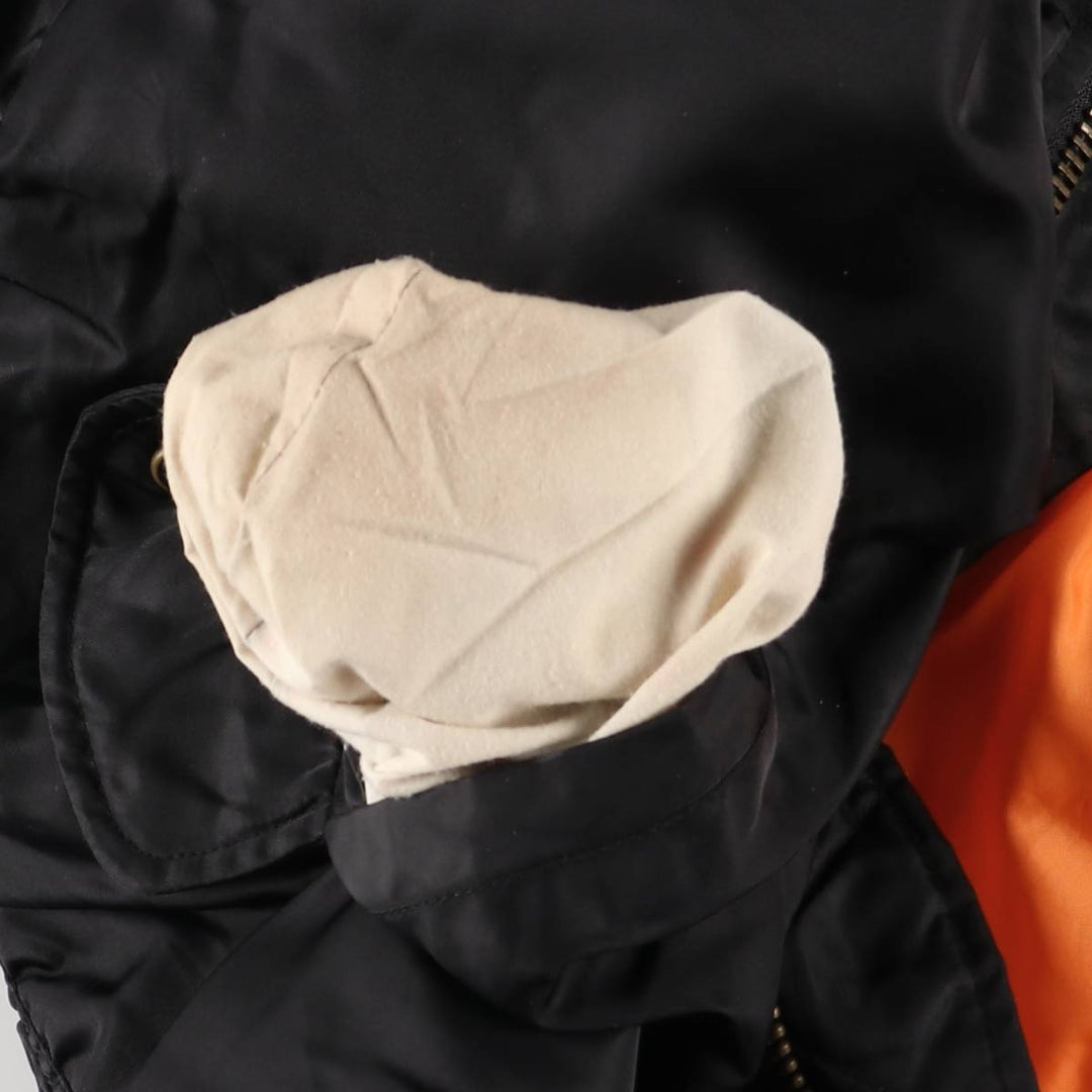 FOSTEX GARMENTS MA-1 Type Padded Military Flight Jacket, Men's Size Medium Nylon black type Vintage Second Hand