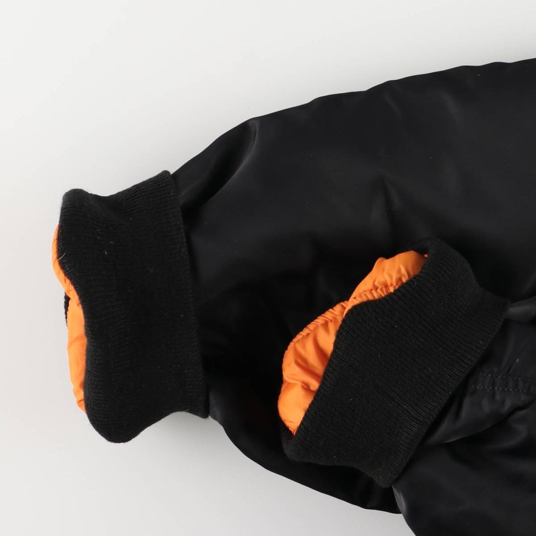 FOSTEX GARMENTS MA-1 Type Padded Military Flight Jacket, Men's Size Medium Nylon black type Vintage Second Hand