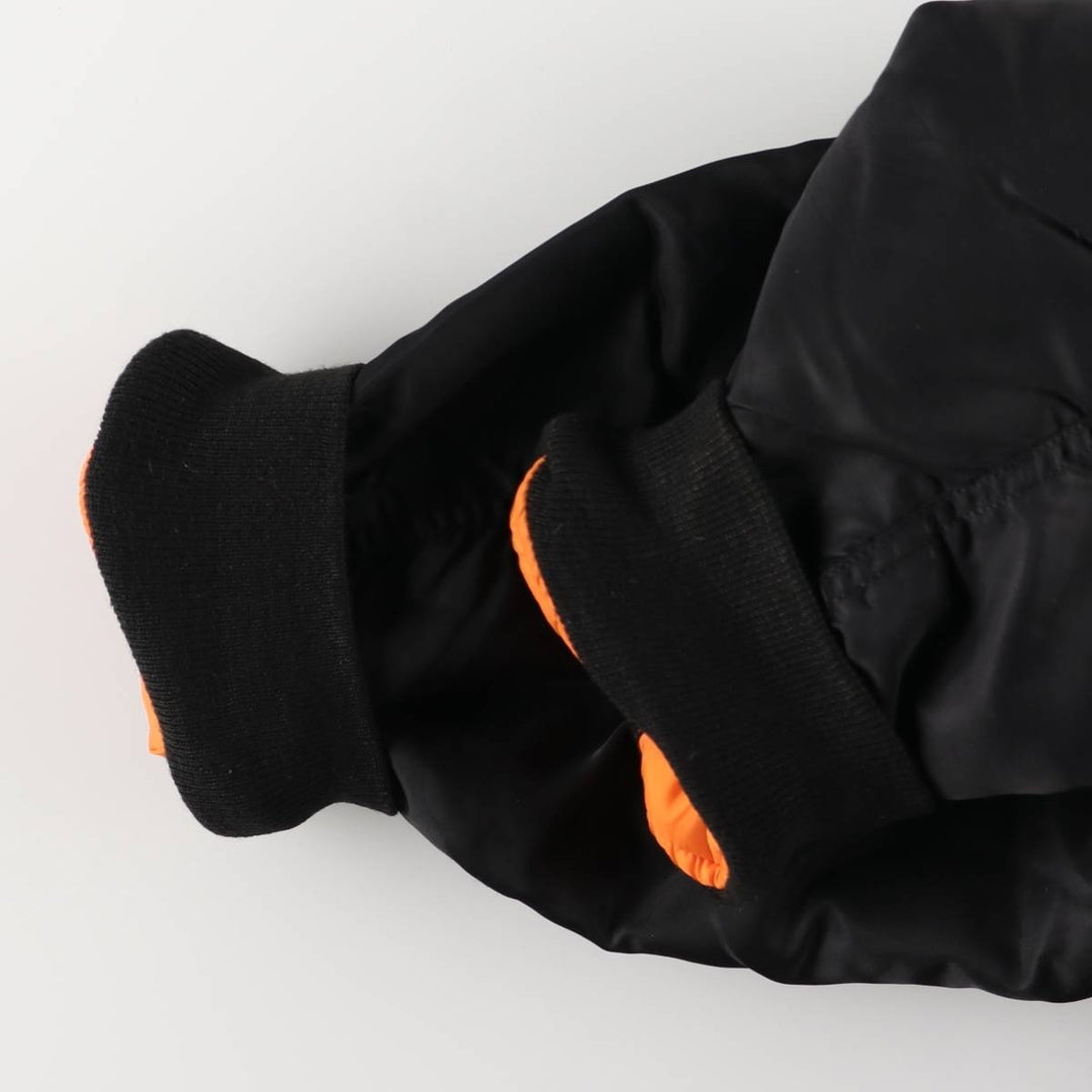 FOSTEX GARMENTS MA-1 Type Padded Military Flight Jacket, Men's Size Medium Nylon black type Vintage Second Hand