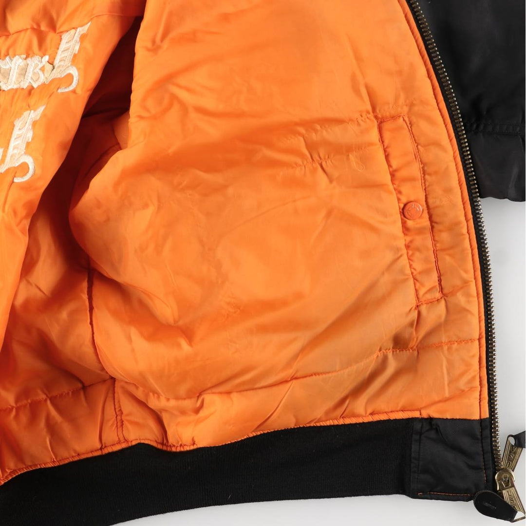 FOSTEX GARMENTS MA-1 Type Padded Military Flight Jacket, Men's Size Medium Nylon black type Vintage Second Hand