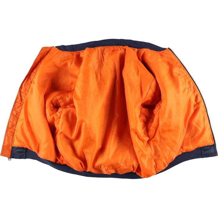 Vintage civilian MA-1 style padded military flight jacket, men's size XL Nylon navy blue type Vintage Second Hand