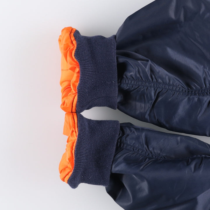 Vintage civilian MA-1 style padded military flight jacket, men's size XL Nylon navy blue type Vintage Second Hand