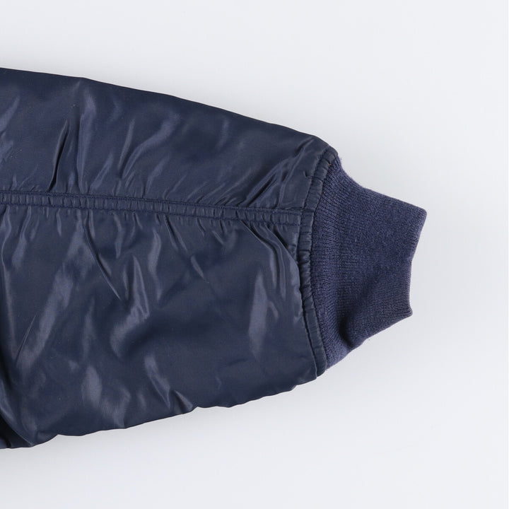 Vintage civilian MA-1 style padded military flight jacket, men's size XL Nylon navy blue type Vintage Second Hand