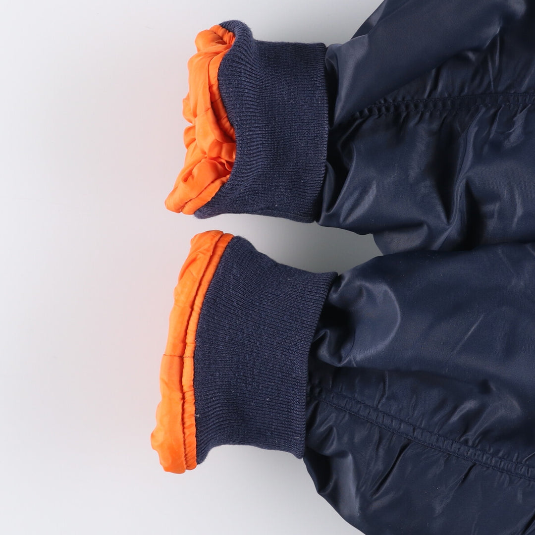 Vintage civilian MA-1 style padded military flight jacket, men's size XL Nylon navy blue type Vintage Second Hand