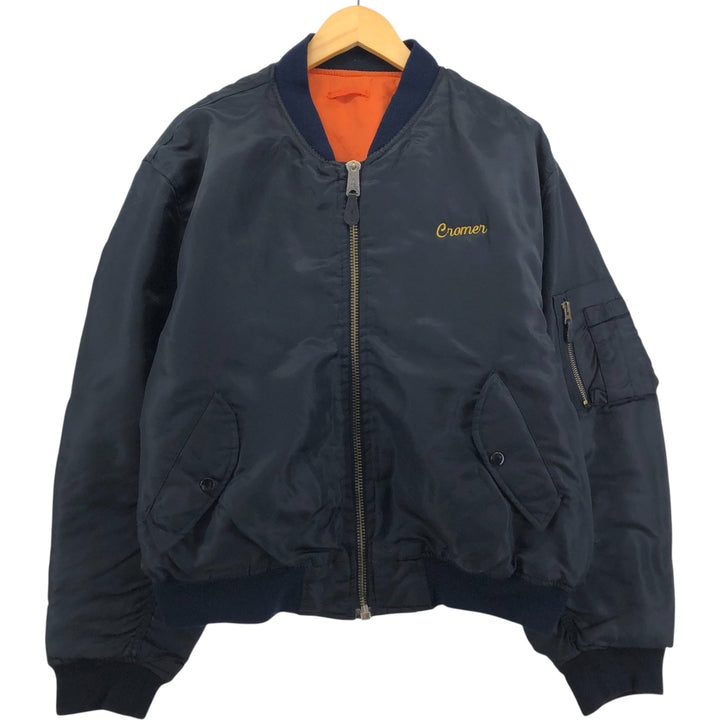 HAL MA-1 Type Padded Military Flight Jacket, Men's Size L Nylon black type Vintage Second Hand