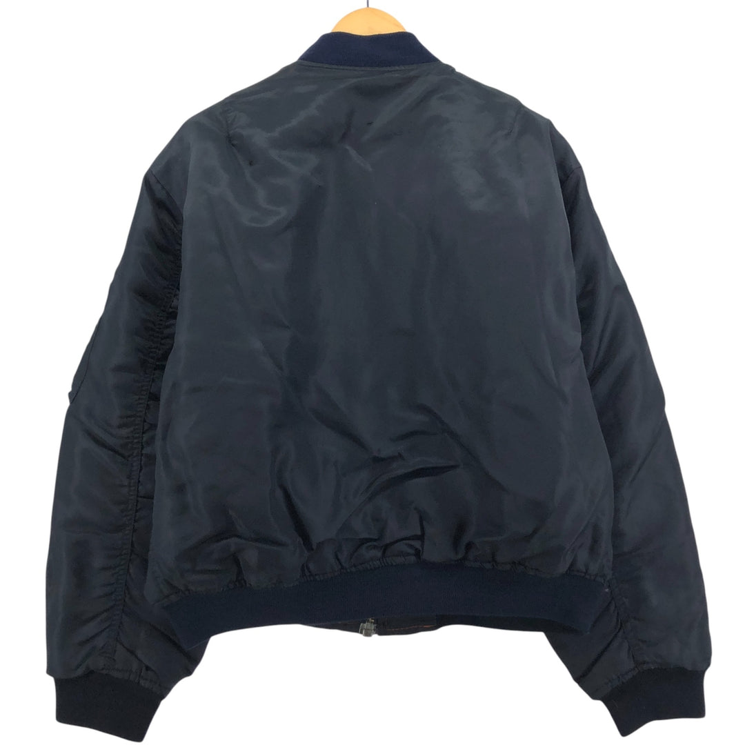 HAL MA-1 Type Padded Military Flight Jacket, Men's Size L Nylon black type Vintage Second Hand