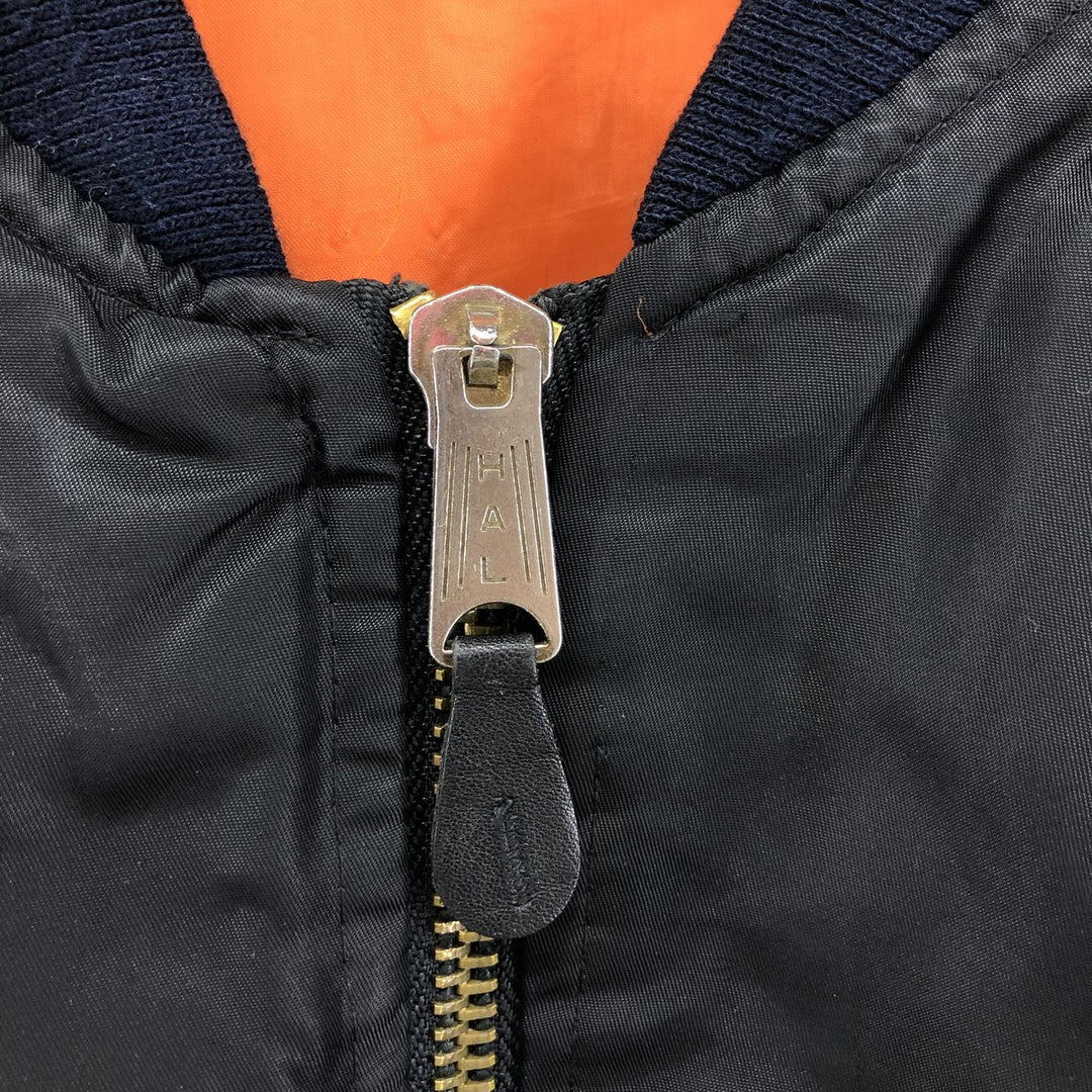 HAL MA-1 Type Padded Military Flight Jacket, Men's Size L Nylon black type Vintage Second Hand