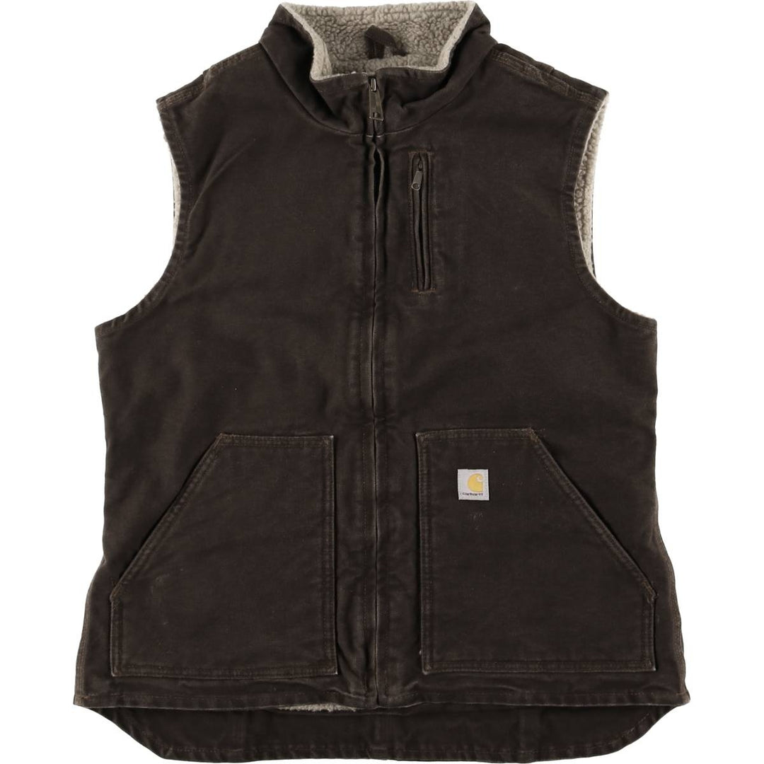 Carhartt Duck Vest, Women's Size Medium cotton brown type Vintage Second Hand