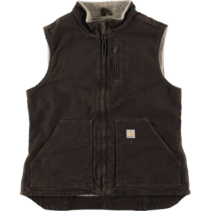Carhartt Duck Vest, Women's Size Medium cotton brown type Vintage Second Hand