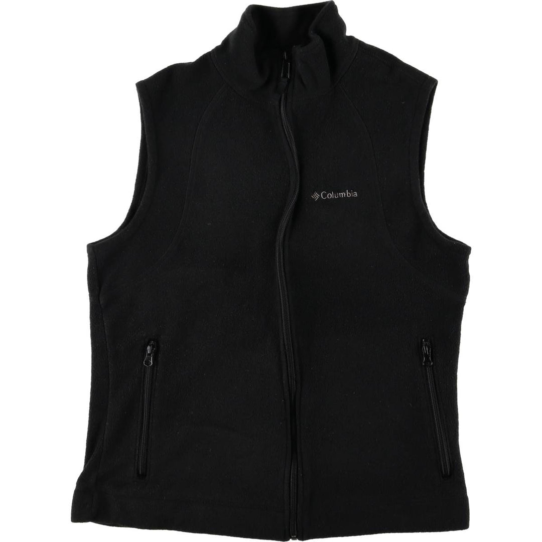 Columbia Women's Fleece Vest, Size L polyester black type Vintage Second Hand