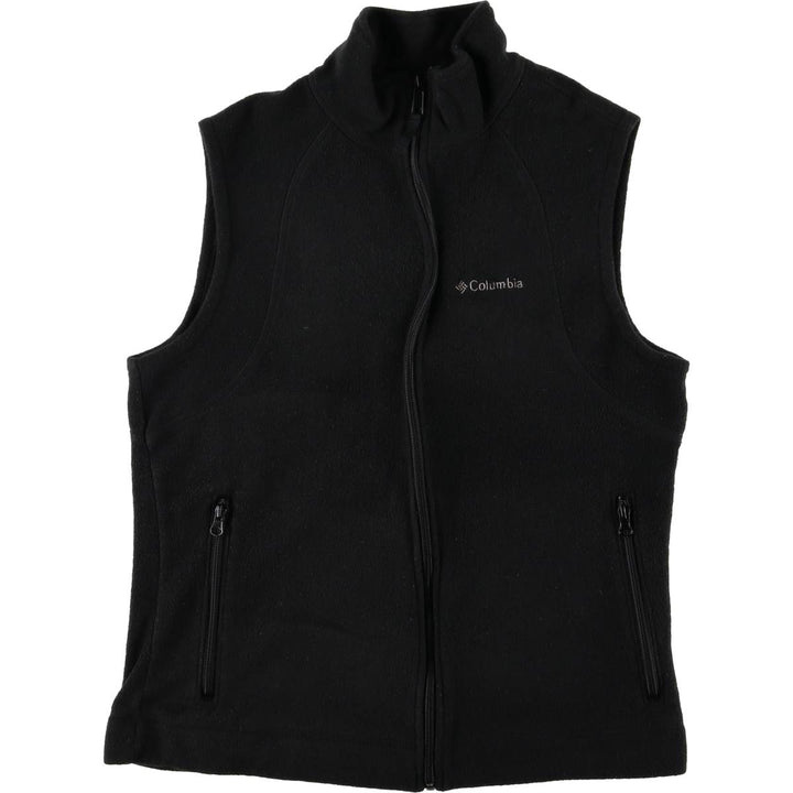 Columbia Women's Fleece Vest, Size L polyester black type Vintage Second Hand