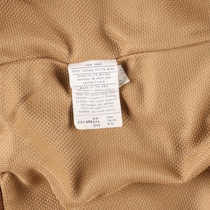 Carhartt Active Jacket Duck Full Zip Parka Made in USA Men's XXL cotton ocher yellow type Vintage Second Hand