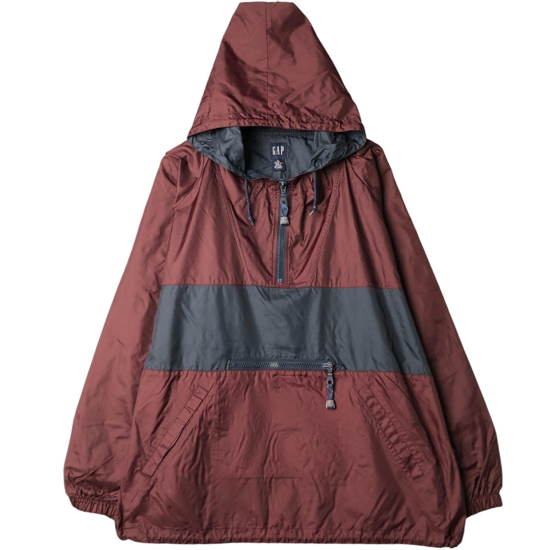 90'S GAP Vintage Back Print Anorak Parka, Men's XL Nylon wine-red Vintage Second Hand