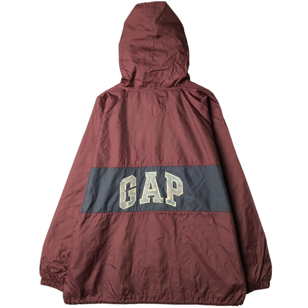 90'S GAP Vintage Back Print Anorak Parka, Men's XL Nylon wine-red Vintage Second Hand
