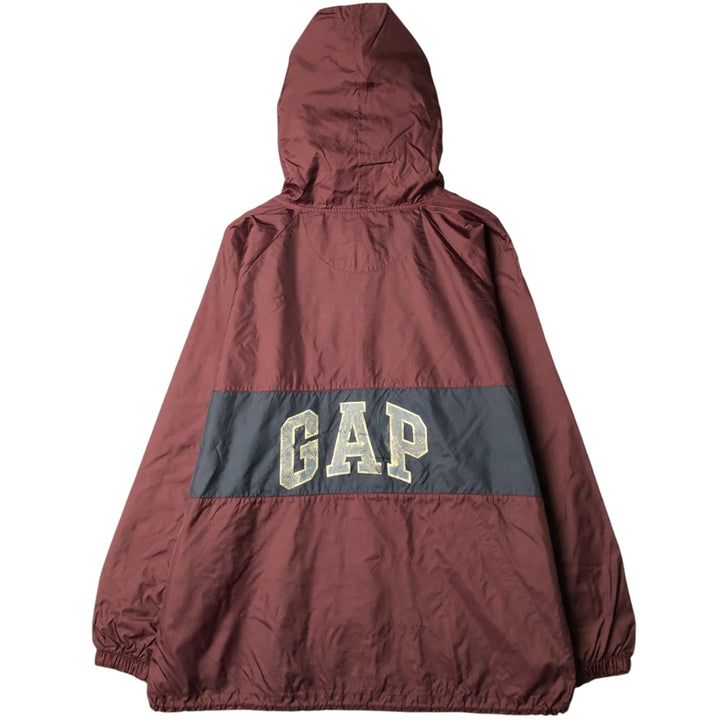 90'S GAP Vintage Back Print Anorak Parka, Men's XL Nylon wine-red Vintage Second Hand