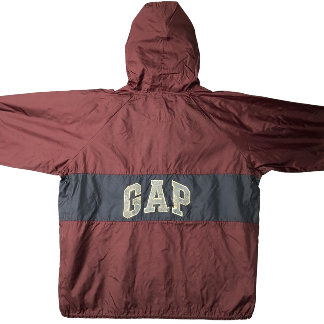 90'S GAP Vintage Back Print Anorak Parka, Men's XL Nylon wine-red Vintage Second Hand