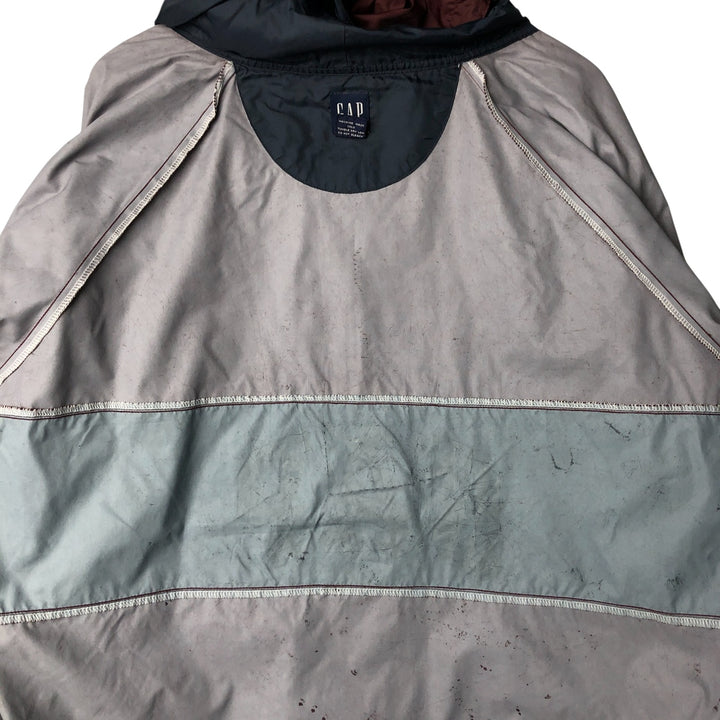 90'S GAP Vintage Back Print Anorak Parka, Men's XL Nylon wine-red Vintage Second Hand