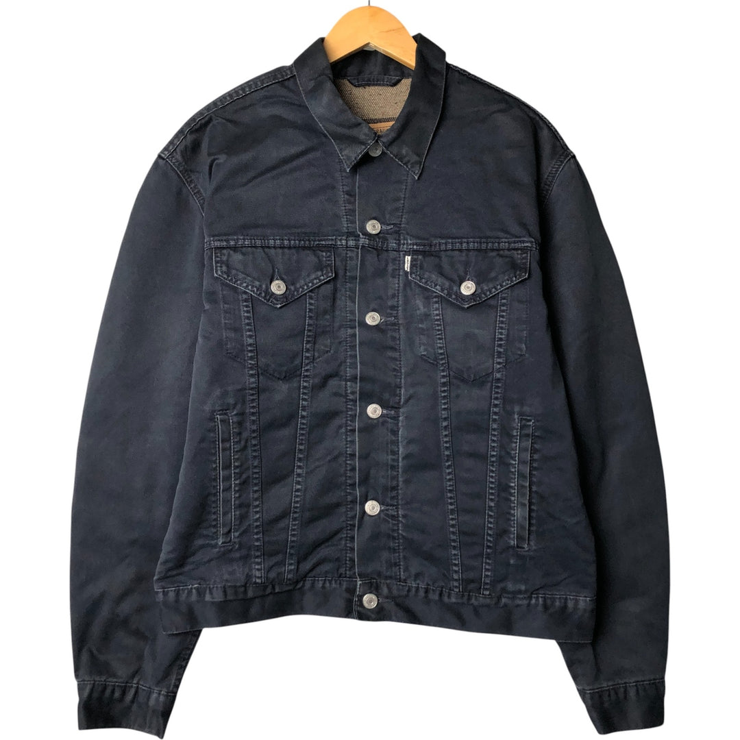90'S Levi's Trucker Jacket, Cotton Twill, Men's Size L, Vintage cotton navy blue type Vintage Second Hand
