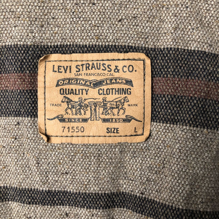 90'S Levi's Trucker Jacket, Cotton Twill, Men's Size L, Vintage cotton navy blue type Vintage Second Hand