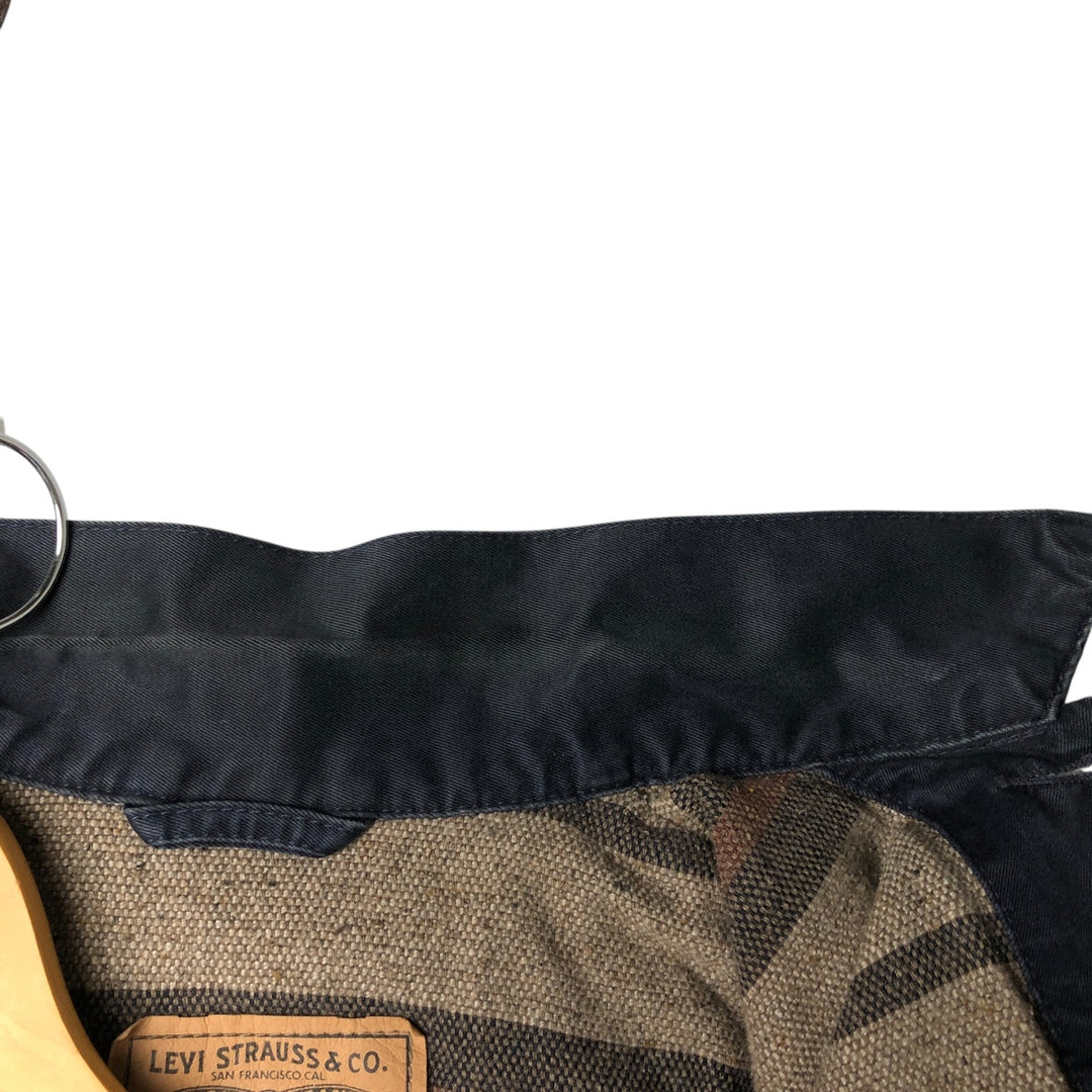 90'S Levi's Trucker Jacket, Cotton Twill, Men's Size L, Vintage cotton navy blue type Vintage Second Hand