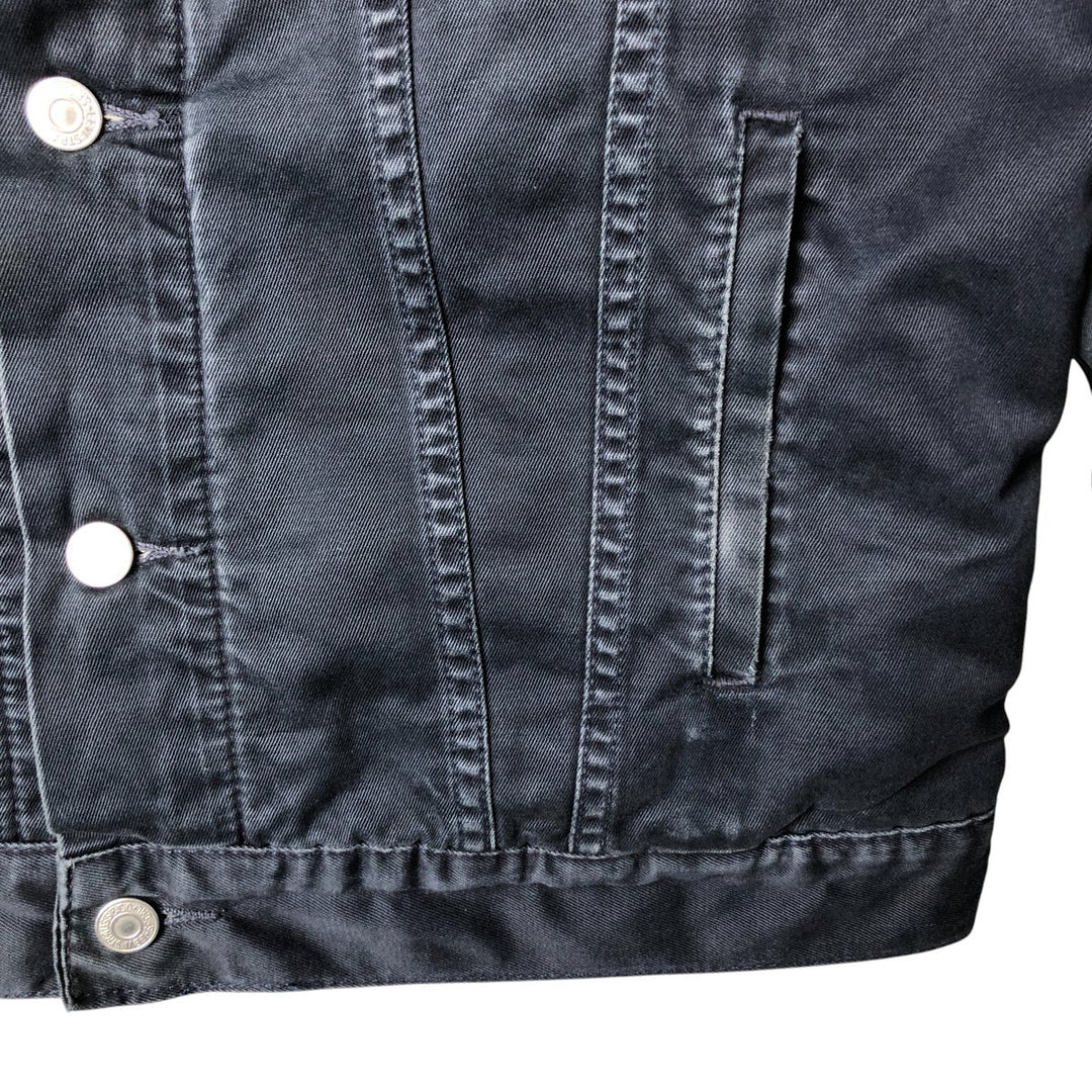 90'S Levi's Trucker Jacket, Cotton Twill, Men's Size L, Vintage cotton navy blue type Vintage Second Hand