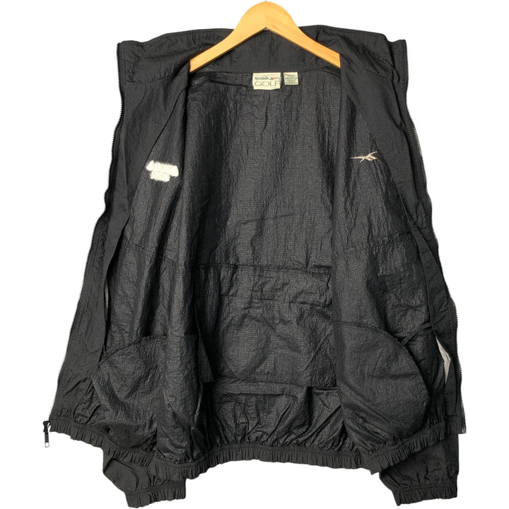 90'S Reebok Golf Ripstop Nylon Jacket, Men's Size XL, Vintage Nylon black type Vintage Second Hand