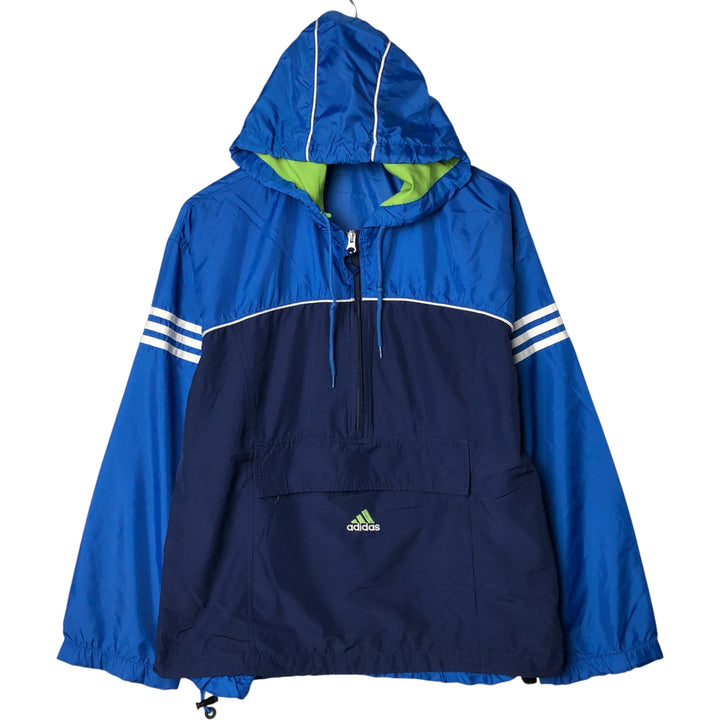 Vintage 90'S Adidas Ripstop Anorak Parka, Men's Size Medium Nylon navy blue type Vintage Second Hand