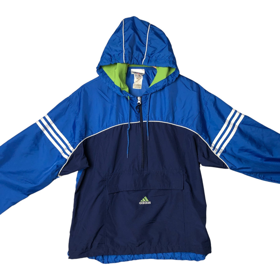 Vintage 90'S Adidas Ripstop Anorak Parka, Men's Size Medium Nylon navy blue type Vintage Second Hand