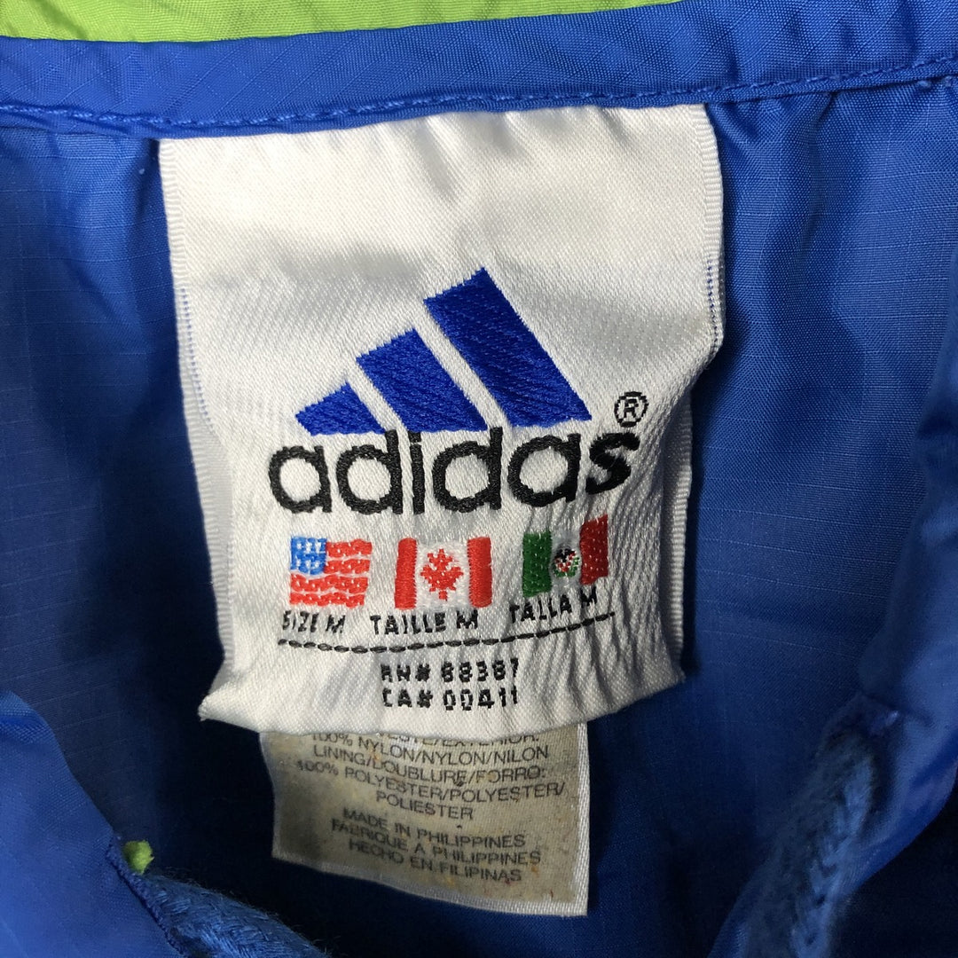 Vintage 90'S Adidas Ripstop Anorak Parka, Men's Size Medium Nylon navy blue type Vintage Second Hand