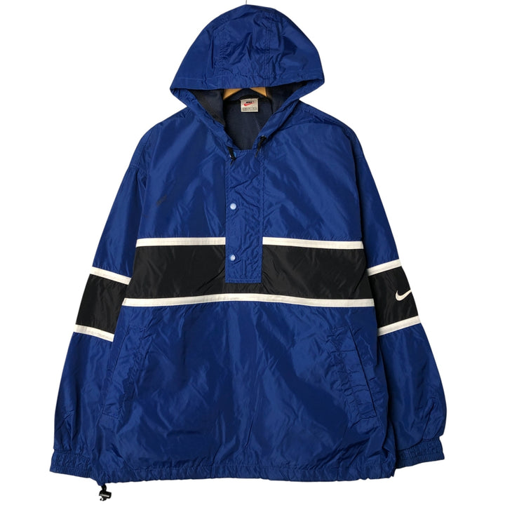 90'S Nike Anorak Parka, Men's Medium, Vintage Nylon blue type Vintage Second Hand