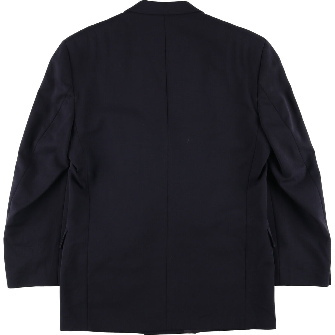 Cecil Gee Peak Lapel Double-Breasted Wool Tailored Jacket, Men's Size Medium polyester navy blue type Vintage Second Hand